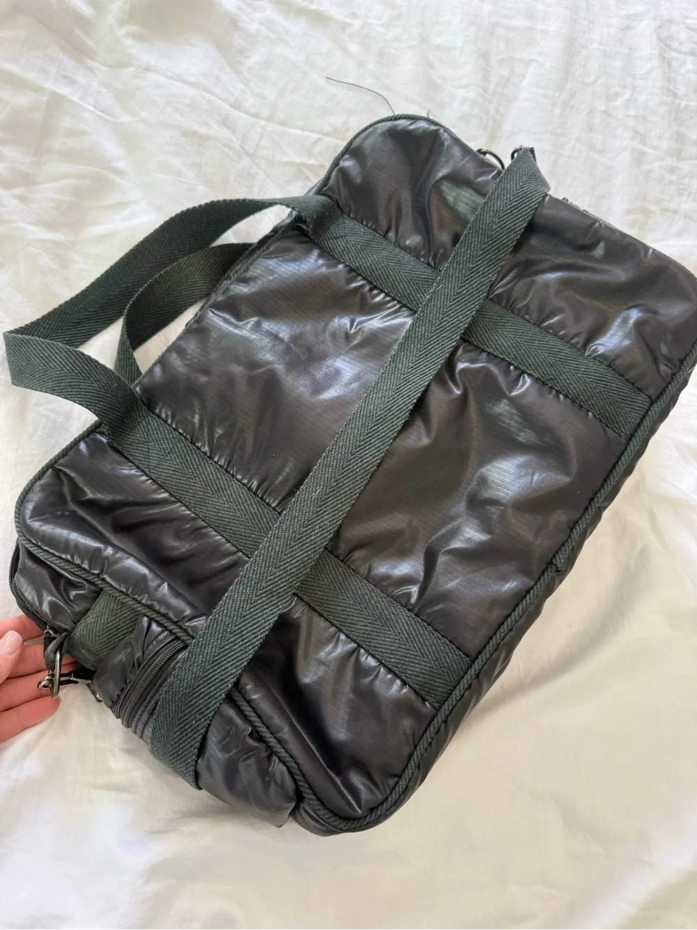 Vintage Black Men's Nylon Carry Gym Bag GUC 0821
